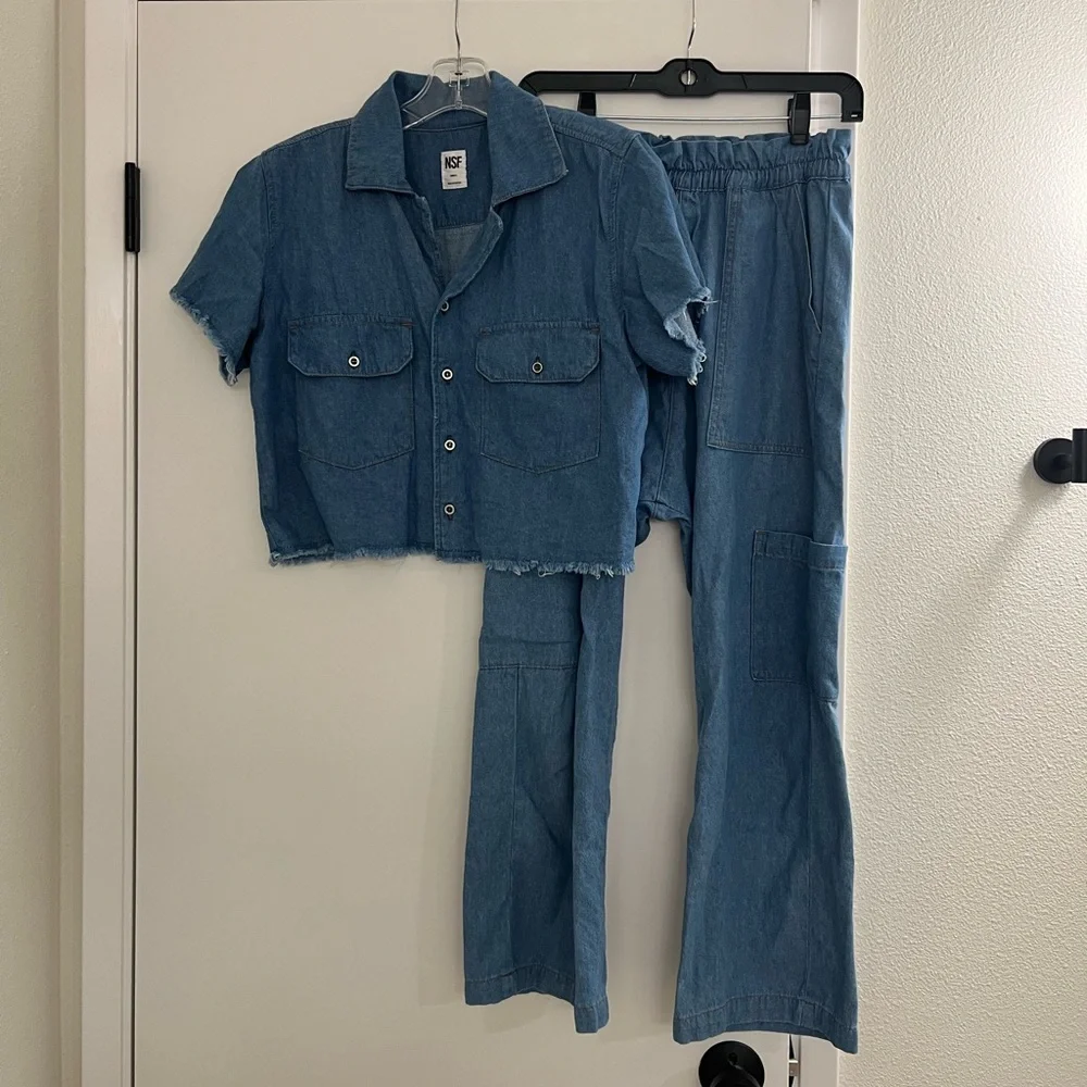 NSF Blue Lightweight Denim Shailey Two-Piece Set - Picture 1 of 7